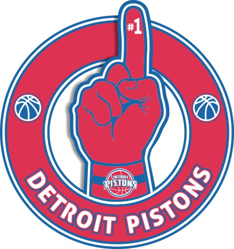 Number One Hand Detroit Pistons logo vinyl decal